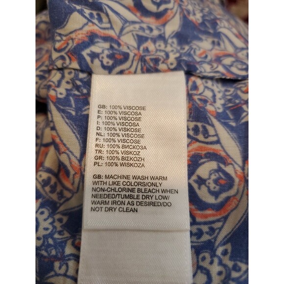 THE NORTH FACE Blouse Womens XL Blue Orange Sleeveless Boho Feminine Flowy - Picture 8 of 8